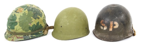 KOREA - VIETNAM US ARMY M1 COMBAT HELMET LOT