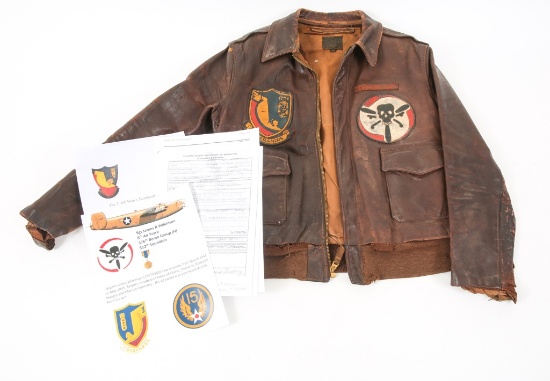 WWII 15th AAF 512th BOMB SQ NAMED A2 FLIGHT JACKET