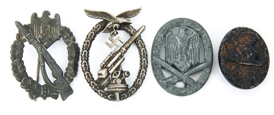 WWII GERMAN ARMY & LUFTWAFFE BADGE LOT OF 4