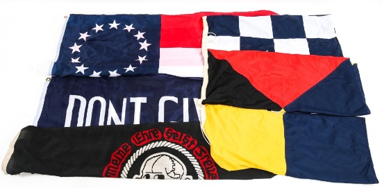 NAVAL SIGNAL & OTHER MODERN NYLON FLAG LOT OF 6