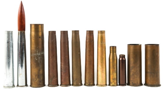 WWI - KOREAN WAR ORDNANCE SHELL LOT OF 12
