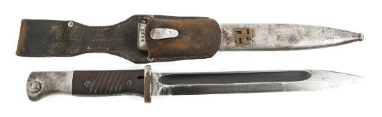 WWII GERMAN K98 COMBAT BAYONET & CUSTOM SCABBARD