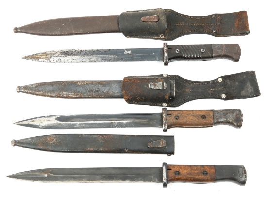 WWII GERMAN MAUSER K98 COMBAT BAYONET LOT OF 3