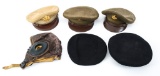 WWII US ARMY & NAVY HEADGEAR LOT OF 6