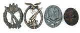 WWII GERMAN ARMY & LUFTWAFFE BADGE LOT OF 4