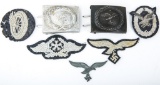 WWII GERMAN LUFTWAFFE BELT BUCKLE & INSIGNIA LOT