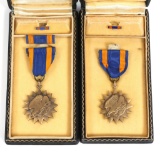 WWII US AAF AIR MEDAL WITH CASE LOT OF 2