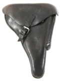 WWII GERMAN P08 LUGER HARDSHELL LEATHER HOLSTER