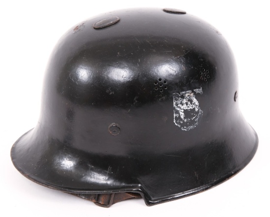 WWII GERMAN FIRE POLICE M34 DOUBLE DECAL HELMET