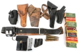 LEATHER GOODS, MAGAZINES AND AMMUNITION MIXED LOT