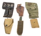 CANVAS & LEATHER HOLSTER & POUCH LOT OF SIX
