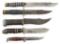 WWII THEATER MADE U.S. FIGHTING KNIVES LOT OF 5