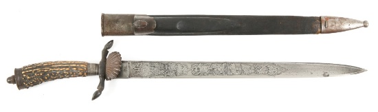 EARLY IMPERIAL GERMAN HUNTING CUTLASS DRESS DAGGER