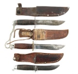 WWII THEATER MADE WESTERN FIGHTING KNIVES LOT OF 3
