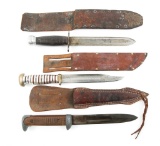 WWII THEATER MADE COMBAT FIGHTING KNIVES LOT OF 3