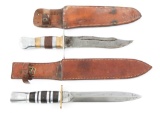 WWII US ARMED FORCES THEATHER MADE KNIVES LOT OF 2