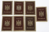 WWII GERMAN ARBEITSBUCH LABOR ID BOOK LOT OF 7