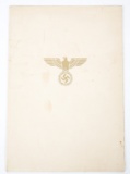 ORDER OF THE GERMAN EAGLE NAMED AWARD DOCUMENT
