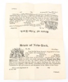 1830'S NEW YORK STATE MILITIA COMMISSIONING PAPER