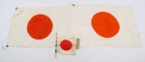 WWII JAPANESE MEATBALL & GOOD LUCK FLAG LOT OF 3