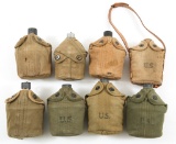 WWI - WWII US ARMY USMC CANTEEN LOT OF 8