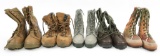 WORLD MILITARY COMBAT BOOTS LOT OF 5