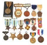 US ARMY GAR & WWI SERVICE MEDAL LOT OF 16