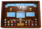 US ARMY FRAMED 2nd INFANTRY DI INSIGNIA GROUPING