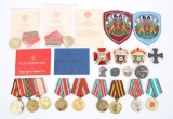 RUSSIAN MEDAL WITH BOOK & INSIGNIA LOT