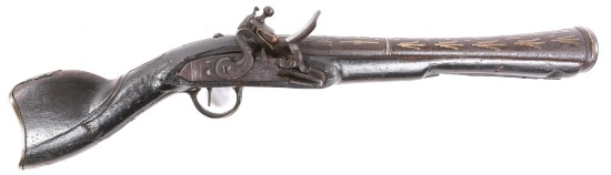 18th CENTURY BRASS INLAID "DAG" BLUNDERBUSS PISTOL
