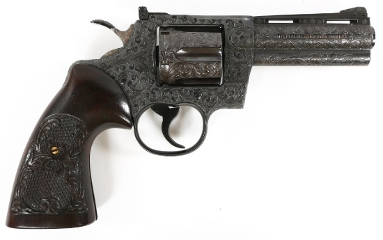 1974 COLT PYTHON 357 N C FOSTER ENGRAVED REVOLVER