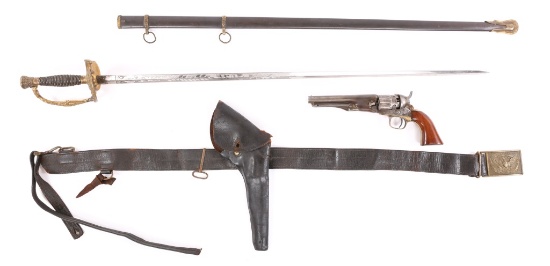 COLT M1862, CIVIL WAR BELT & STAFF OFFICER SWORD