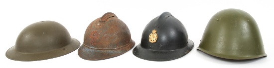 BELGIAN & ROMANIAN WORLD HELMET LOT OF 4