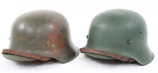 WWII GERMAN STAHLHELM M42 HELMETS LOT OF 2