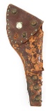STUDDED BROWN LEATHER REVOLVER HOLSTER