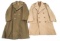 WWII US ARMY OFFICER WINTER OVERCOAT LOT OF 2