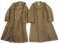 WWII US ARMY ENLISTED MAN WINTER OVERCOAT LOT OF 2