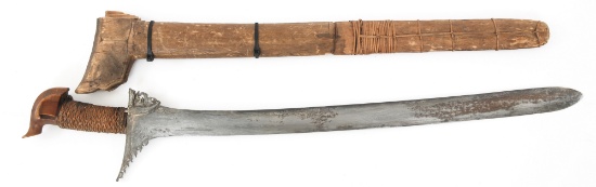 INDONESIAN BALINESE GOLOK KRIS MACHETE & SCABBARD