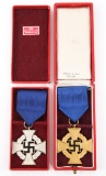 WWII GERMAN LONG SERVICE MEDAL LOT OF 2