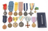 WWI - WWII WORLD MILITARY AWARD MEDALS LOT OF 13