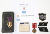 WWII US ARMY MEDALS & DOCS & GERMAN COLLAR TABS