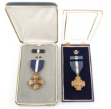 US NAVY CROSS MEDALS COMPLETE AND BOXED LOT OF 2