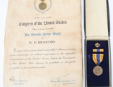 WWII NAMED SELECTIVE SERVICE MEDAL WITH DOCUMENT