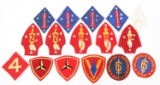 WWII USMC UNIFORM INSIGNIA PATCHES LOT OF 16