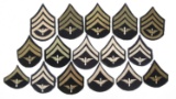 WWII USAAF ENLISTED RANK INSIGNIA PATCH LOT OF 16