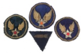 WWII USAAF BULLION WIRE PATCHES LOT OF 4