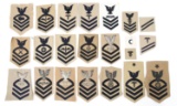WWII TO COLD WAR USN RATE & RANK PATCHES LOT OF 20