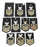 WWII TO COLD WAR USN RATE & RANK PATCHES LOT OF 10