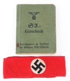 WWII GERMAN SA LIEDERBUCH SONGBOOK & ARMBAND LOT