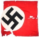WWII GERMAN PARTY FLAG CENTER SWASTIKA CUT OUT